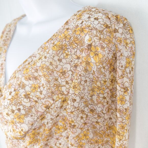 Sincerely Jules Floral Tiered Ruffle Midi Dress Small Smocked Cottage Prairie - Picture 8 of 16